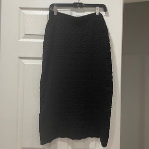Vince Black Smocked Skirt Pull on Medium M EUC